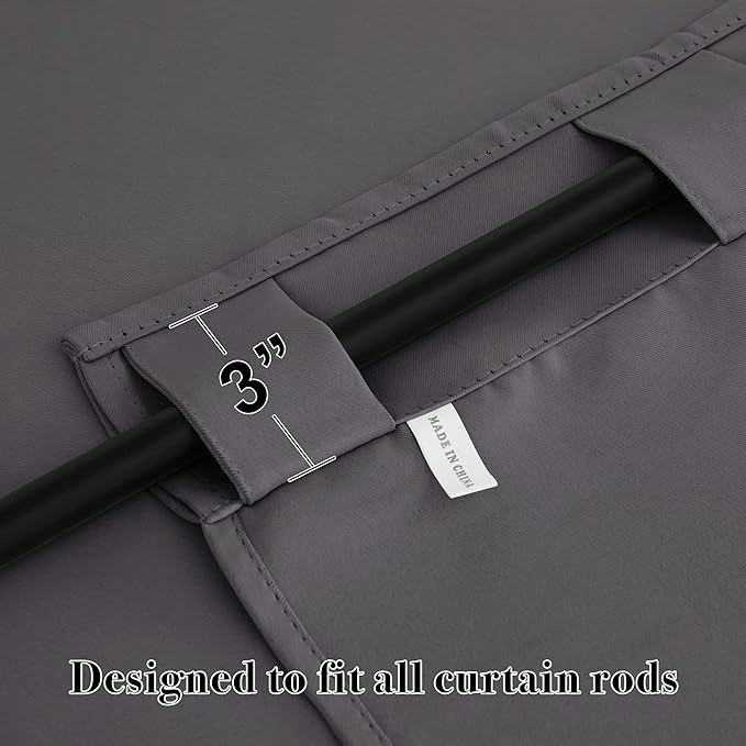 RYB HOME Bathroom Curtains Blackout - Thermal Insulating Privacy Small Window Curtains Short for Bedroom Basement Kitchen Kids Nursery Closet Cabinet, Wide 42 x Long 30 inches, 2 Panels, Grey