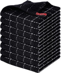 Homaxy 100% Cotton Terry Kitchen Dish Cloths, Ultra Soft and Absorbent Dish Towels for Kitchen, Suitable for Drying and Washing Dishes, 8 Pack, 12 x 12 Inches, Black