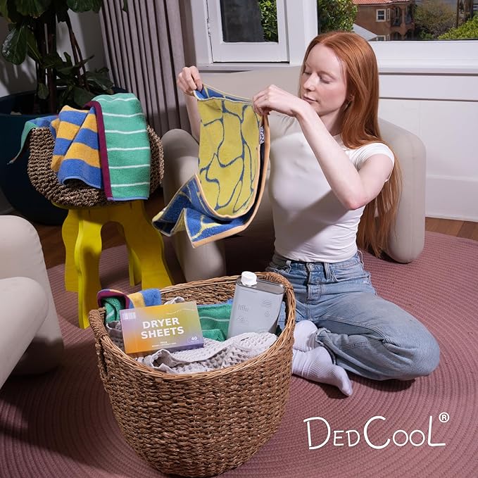 DedCool Dryer Sheets | 01 Taunt | 40 Count | Non-Toxic, Vegan Fabric Softener Sheets | Bergamot, Vanilla & Amber Scent | Gentle on Sensitive Skin | Softens & Freshens | Premium Laundry Supplies