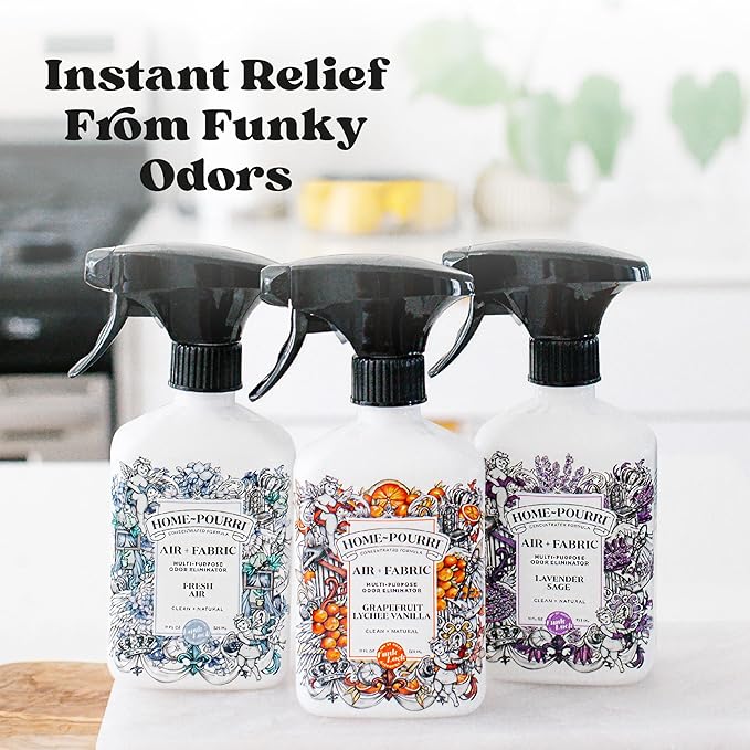 Home-Pourri Air + Fabric Multi-Purpose Odor Freshener Spray, Grapefruit Lychee Vanilla, 11 Fl Oz - Vanilla and Grapfruit Lychee