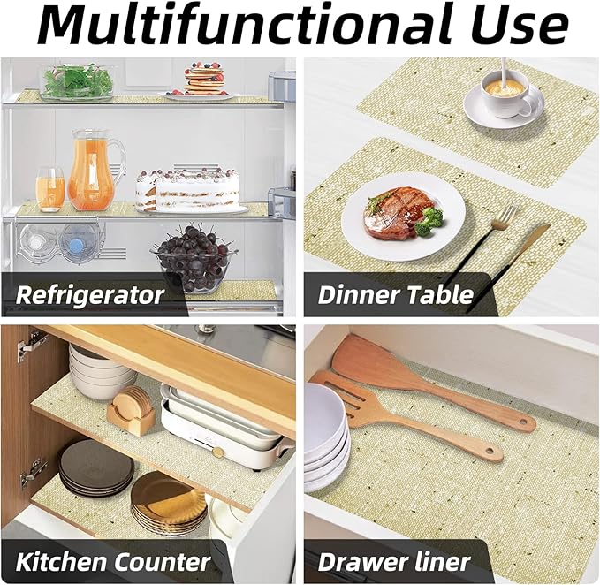 Shelf Liner 18" W x 96" L Cabinet Liners Non Adhesive, Drawer Liners Non Slip Kitchen Mat Waterproof Oil-Proof for Kitchen Cabinet, Shelves, Refrigerator, Storage, Easy to Trim