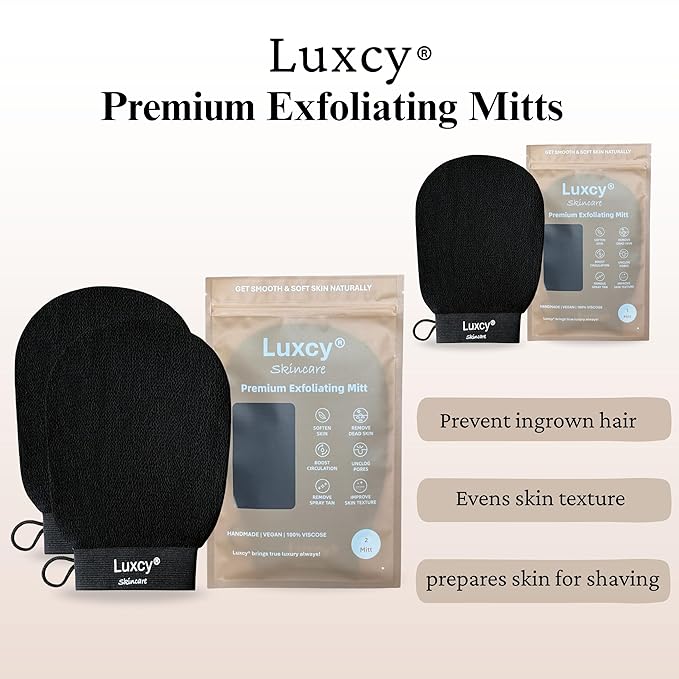 Premium Korean Exfoliating Mitt & Body Scrubber Glove, Viscose Fiber Dead Skin Remover for Smooth, Radiant Skin, Shower Skincare, Keratosis Pilaris Treatment & Self-Tan Prep (1 Pack)