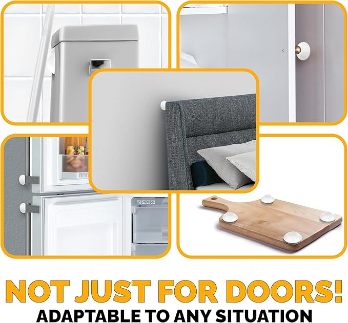 Ducki Wall Protectors -4 Pack White- Self Adhesive, Reusable Solution for Stopping Wall Damage & Noise from Doors, Refrigerators & More in Your Home or Office - Durable, Shock Absorbent & Discreet