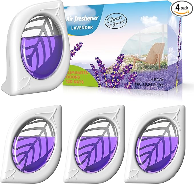 Air Freshener for Home, 4 Pack, Lavender, Odor Eliminator for Small Area Closets Bathroom Pets Strong Odor, Up to 120 Days