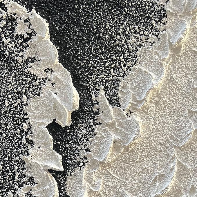 NANKAI Handcrafted Thick Texture Black and White Abstract Canvas Art Ocean Wave Beach Landscape Oil Painting Home Wall Art Deco Oil Painting 24X36 Inches