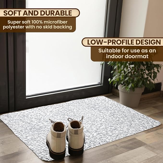 Premium Microfiber Indoor Door Mat – 24"x36" Washable Entry Mat, Non-Slip, Waterproof Backing, Super Absorbent, Low Profile Entryway Doormat for Indoor Entrance