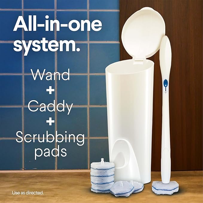CLOROX Original Toilet Cleaning System, ToiletWand, Storage Caddy, 6 Refill Heads, Dorm Room Essentials