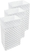 30 Gallon Disposable Pop-Up Trash Cans (3-Pack) with Fitted Bags – Foldable Garbage & Recycling Bins for Parties, Events & Kitchen (Trellis, 30" H x 14" W x 17" D)