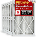 Filtrete 24x30x1 AC Furnace Air Filter, MERV 11, MPR 1000, Micro Allergen Defense, 3-Month Pleated 1-Inch Electrostatic Air Cleaning Filter, 6 Pack (Actual Size 23.81x29.81x0.81 in)