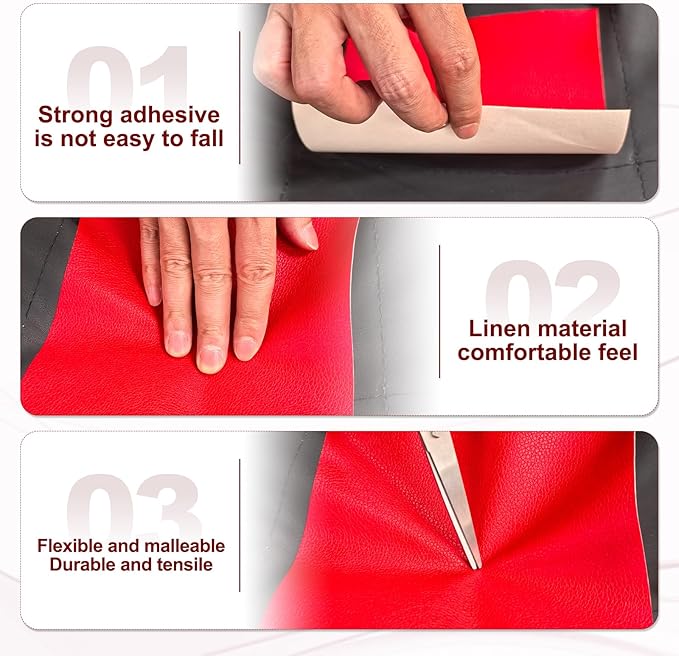 PATIKIL Leather Patches Tape for Furniture, 3.2 x 61 Inch Self Adhesive Vinyl Leather Repair Kit Cover Sheet for Couch, Sofa, Car Seats, Office Chair, Light Purple