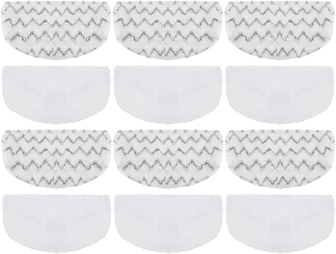 12 Pack Steam Mop Replacement Pads Compatible with Bissell Powerfresh Steam Mop 1940 1806 1544 2075 2685A 2181 2814 Series, Model 1940A 1940W 19405 2075A 2685A 5938, Microfiber Washable, Reusable