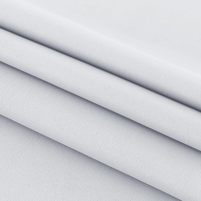 DWCN French Door Curtains – Rod Pocket Thermal Curtain for Doors with Glass Window, Kitchen and Patio Doors for Privacy, 25 X 72 Inches Long, 1 Curtain Panel with Tieback, Greyish White