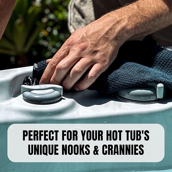 TUBTEK Microfiber Hot Tub Surface Cleaner Towels (3 Pack) – Hot Tub Cover Cleaner & Shell Scrubber – Spa Scum Remover & Cleaning Tools, 100% Scratch-Free