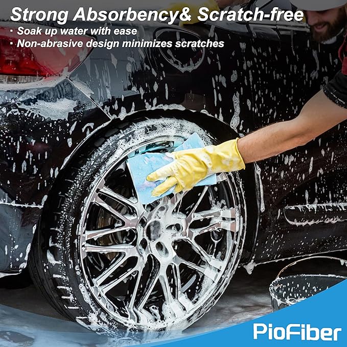 Shop Towels – 150 Pack Edgeless Microfiber Cleaning Cloths, Reusable Lint-Free Towels for Garage, Car Detailing, Kitchen & Glass – Ultra Absorbent Quick Dry Rags, 12"x12"