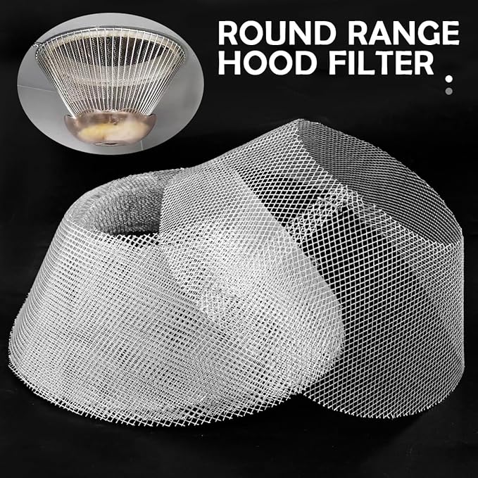 10 Pcs Round Range Hood Filters Filter Replacement Grease Net for Kitchen Range Hood (19 cm in diameter), ZY-Filter Net-10pcs