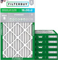 Filterbuy 16x30x2 Air Filter MERV 8 (MPR 700) Dust Defense Replacement (6-Pack), Electrostatic Pleated HVAC AC Furnace Filters, Made in USA (Actual Size: 15.69 x 29.69 x 1.75)