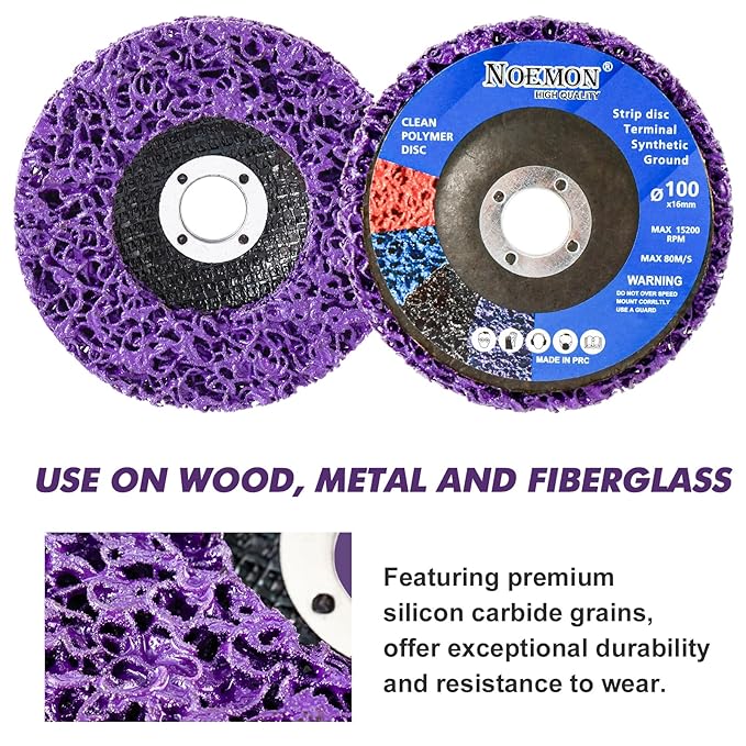 7 Pack Paint Eater Strip Disc Angle Grinder Rust Removal Disc Paint Stripper for Metal Paint Stripper Tool Rust Remover Angle Grinder Attachments Abrasive Wheels & Discs (4" x 5/8")