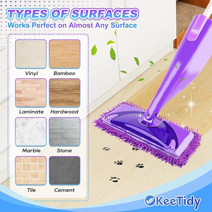 Reusable Mop Pads Compatible with Swiffer Wet Jet Mop Refills Microfiber Mopping Pads Wet & Dry Use Mop Replacement Pad for Swiffer Wetjet Cleaning Supplies 5 Pack