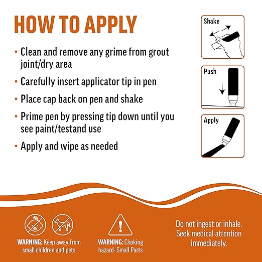White Grout Paint Pen – Waterproof Tile Grout Colorant & Sealer Marker, Quick-Dry, 3 Adjustable Tips (2-3 mm), Ideal for Bathroom, Shower, Kitchen Tiles – Restores & Whitens Grout Lines
