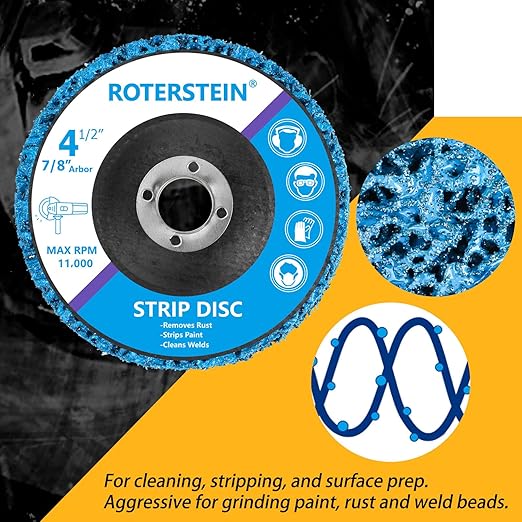 10 Pack Strip Discs Stripping Wheel 4.5 inch for Angle Grinder Clean and Remove Paint Coating Rust Welds Oxidation (4-1/2" x 7/8")
