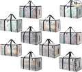 Heavy Duty 93L (24.5 Gallon) Stackable Storage Bins with Fully Openable Lids, Moving Bags Heavy Duty, Clear Plastic Totes for Moving Storage, Home Organization, Closet, Dorm Room. 10 pack