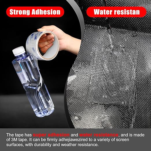 Super Strong Adhesion Screen Repair Tape Replacement Kit, Made of 3M, Screen Tape Mesh Repair for Window Screen and Screen Door Tears Holes, Grey 1.97In X 6.57Ft