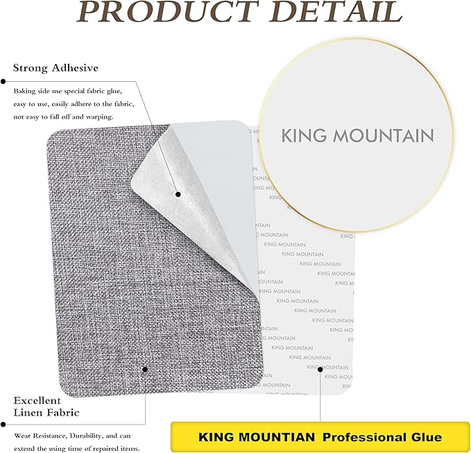 Coarse Linen Repair Patches, Self-Adhesive Linen Fabric Patches, 8X11 inch 2 PCS, Multi Color, Can be Used for Linen Sofa Repair and Linen Clothes Repair(8" x 11"-2PCS,Light Grey)