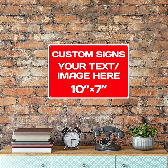 Personalized Aluminum Metal Signs - Weatherproof, Custom Text & Picture, Multiple Sizes, Hazard, Garden, Custom Door, Business Signs