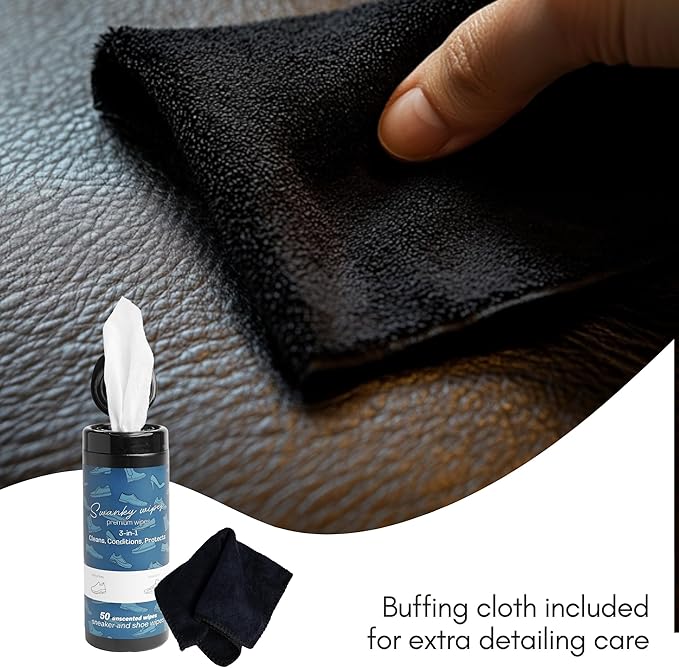 Swanky Shoe Cleaner Wipes - Leather and Sneaker Cleaner, Removes Dirt, Grime and Stains, Quick & Easy Shoe Sole and Boot Cleaning Wipes, Essential Shoe Cleaning Supplies - Canister, 600 Count