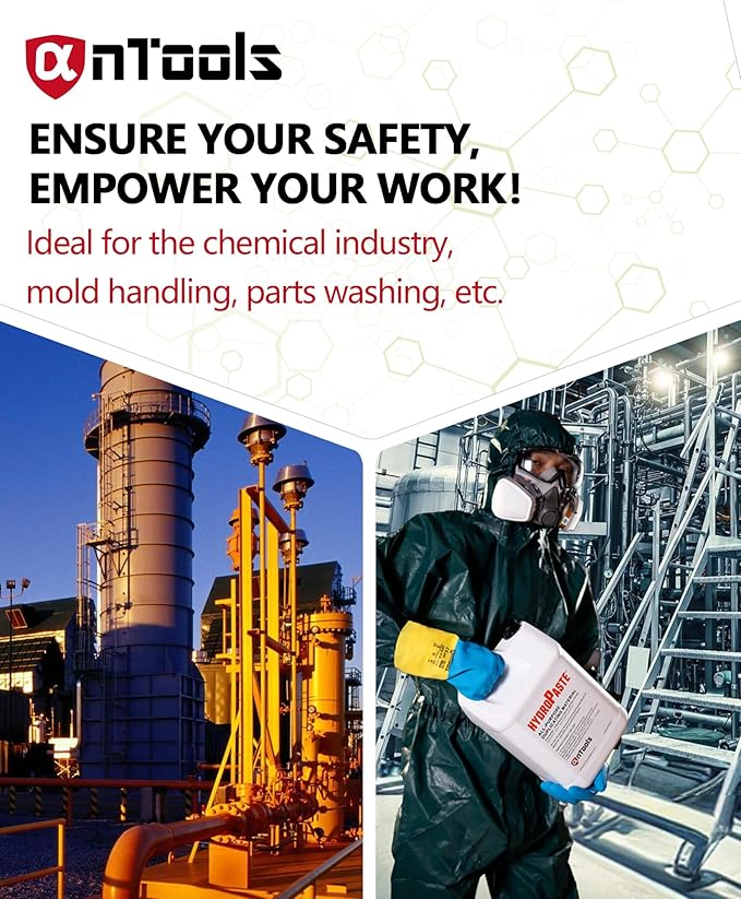 2 Pairs Neoprene and Rubber Blend Heavy-Duty Chemical Gloves, Protective industrial gloves for Resist Acid, Alkali, Hazmat, cleaning, dishwashing, Large