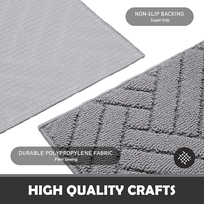 Door Mat Indoor Doormat, Entryway Rug Door Mats Non-Slip Rubber Backing,Heavy Duty Low-Profile Entrance Rugs, Absorbent Resist Dirt Doormats Floor Door mat for Entryway,32"x48"Grey