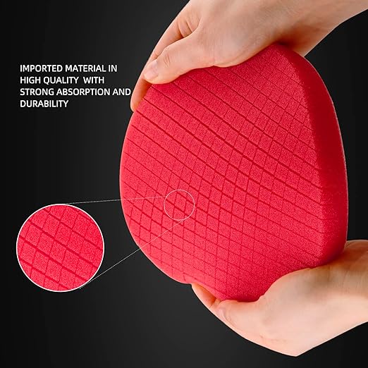 Red Finish Polishing Pads, Buffing Pads, SPTA 1Pc 6.5 Inch Face for 6 Inch 150mm Backing Plate Compound Buffing Sponge Pads for Car Buffer Polisher Compounding, Polishing and Waxing -FPTSS6R