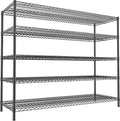 REIBII 55.5" W Storage Shelves 3200LBS Metal Shelving 5 Tier Wire Shelving Unit Garage Shelving Heavy Duty Metal Shelves for Storage Rack Commercial Adjustable Pantry Shelf, 55.5" W X 18''D X 71" H