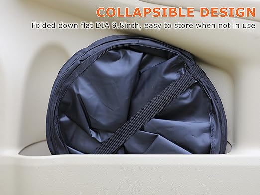 Ginsco 2Packs 4 Gallons New Leakproof Car Trash Can, Large Trash Can Pop-up Collapsible Hanging Car Trash Bin, Waterproof PEVA Liner Open-Top Garbage Can for Home Office Camping