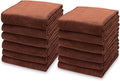 kimteny 13x28 Inches Kitchen Cloth Dish Towels, 400 GSM Premium Dishcloths, Super Absorbent Coral Velvet Microfiber Cleaning Cloths, Fast Drying Rags for Washing Dishes (12 Pack, Brown)