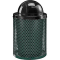Global Industrial 36 Gallon Outdoor Steel Trash Can with Dome Lid, Plastic Liner and Anchor Kit Included, 23-1/2" Diameter x 40" H, Powder Coat Finish, Unassembled, Green