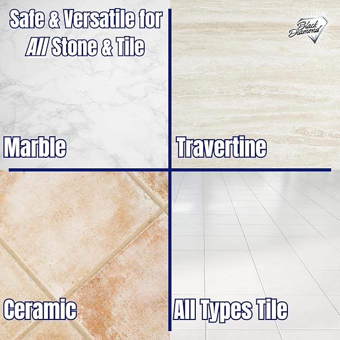 Black Diamond Stoneworks MARBLE & TILE FLOOR CLEANER. Great for Ceramic, Porcelain, Granite, Natural Stone, Vinyl and Brick. No-rinse Concentrate.(4-Gallons)