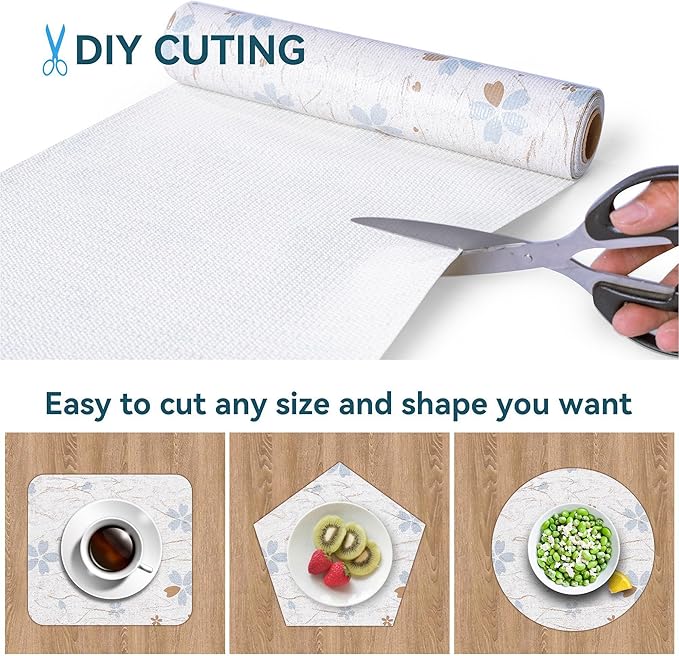 Shelf Liner Non Adhesive, 12 Inch x 50 Feet Cabinet Liners for Pantry Drawer Vanity, Drawer Liners Strong Grip Non Slip Waterproof, Shelf Liners for Kitchen Cabinets