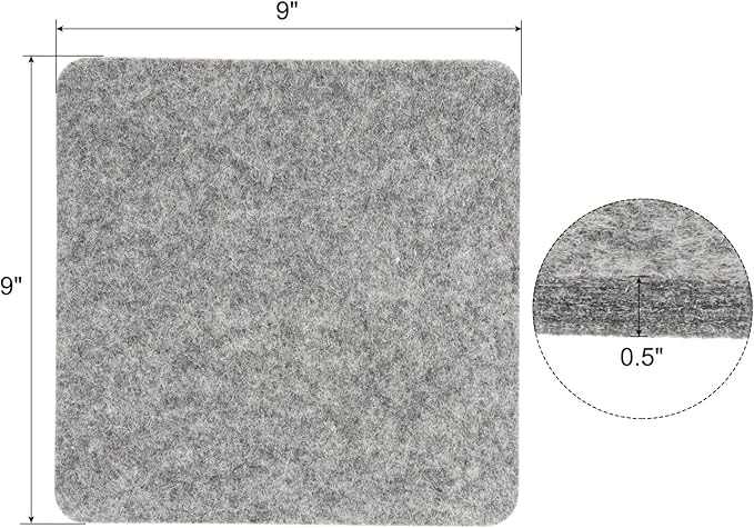 PATIKIL Wool Pressing Mat, 9" x 9" Wool Ironing Pad Blanket 0.5" Thickened Heat Resistant Quilting Ironing Pad for Quilters Sewing Craft, Grey