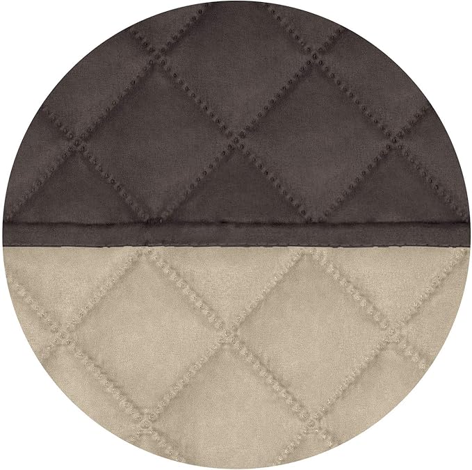 PureFit Reversible Quilted Sofa Cover, Water Resistant Slipcover Furniture Protector, Washable Couch Cover with Non Slip and Elastic Straps for Kids, Dogs, Pets (Sofa, Chocolate/Beige)