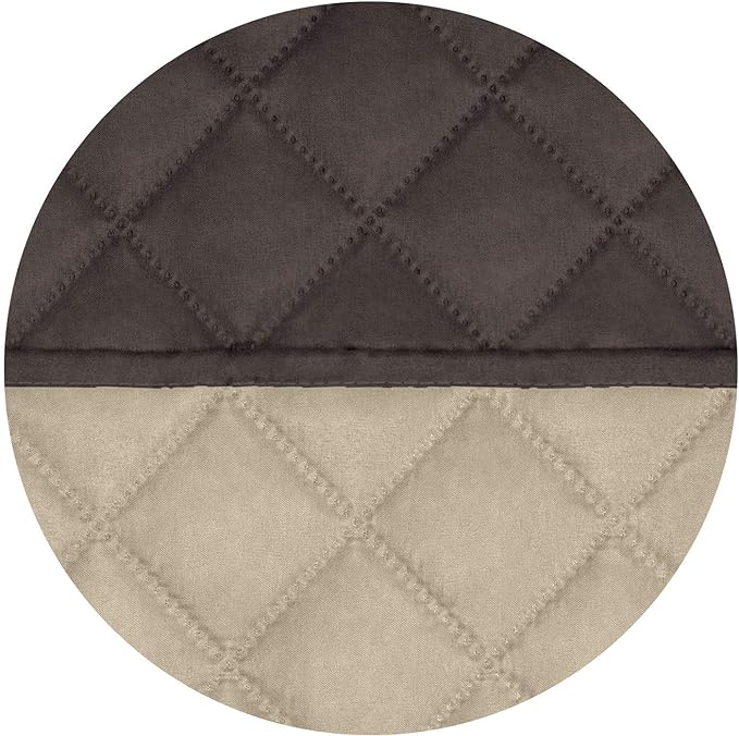 PureFit Reversible Quilted Sofa Cover, Water Resistant Slipcover Furniture Protector, Washable Couch Cover with Non Slip and Elastic Straps for Kids, Dogs, Pets (Oversized Sofa, Chocolate/Beige)