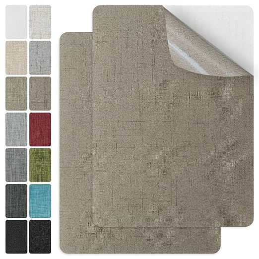 J.CARP 2Pcs Linen Repair Patches, Large Self-Adhesive Fabric Patch for Sofas, Couch, Furniture, Car Seats (8 * 11 inches-2PCS Floral Khaki)