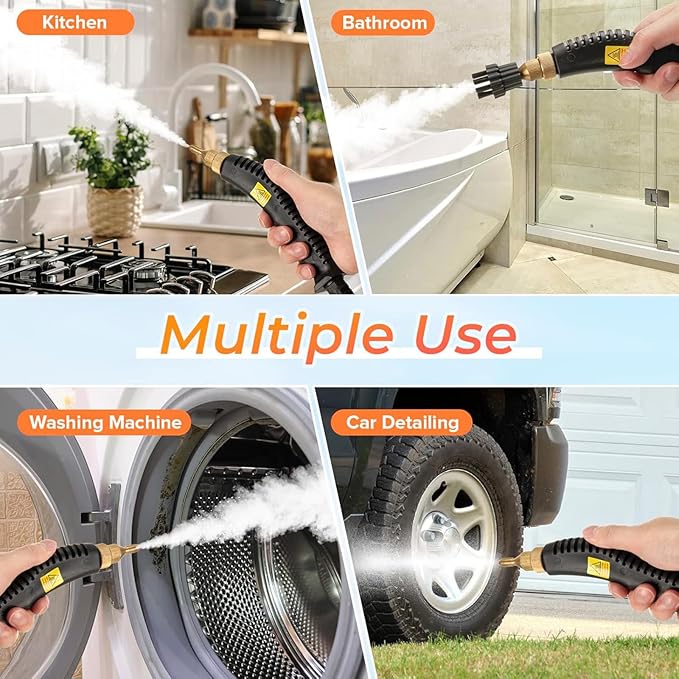 Handheld Steam Cleaner,2500W Steam Cleaner, High Pressure Steamer for Cleaning, Handheld Portable Steam Cleaners for Home, Steamer for Car,Upholstery, Kitchen, Bathroom, Grout and Tile