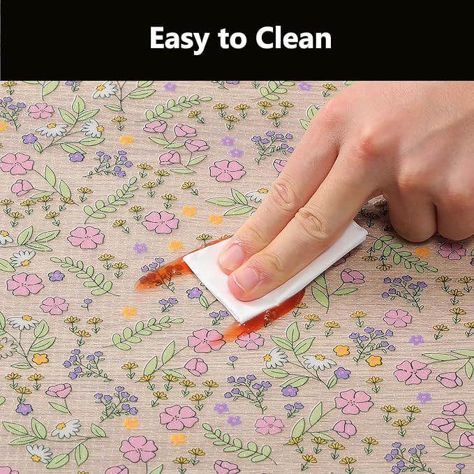 INNOLITES Non-Slip Shelf Liner – Cabinet & Drawer Liner Non-Adhesive – Waterproof Oil-Proof – Durable EVA with Floral for Kitchen Cabinets Refrigerator – BPA-Free, Easy to Cut 11.8" x 118"