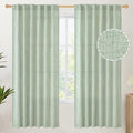 YoungsTex Sage Green Linen Curtains for Living Room 2 Panels, Semi Sheer Drapes Boho Light Filtering Window Treatments with Back Tab Rod Pocket for Office Dining Bedroom, 52 X 72 Inch