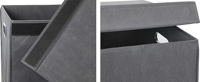 Simple Houseware Double Laundry Hamper with Lid and Removable Laundry Bags, Dark Grey