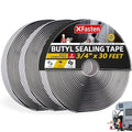 XFasten Butyl Putty Tape, Black, 1/8" x 3/4" x 30' (3-Pack) EDPM Butyl Rubber Sealant, Stretchable Camper Butyl Tape, Pool, Headlight and RV Sealant