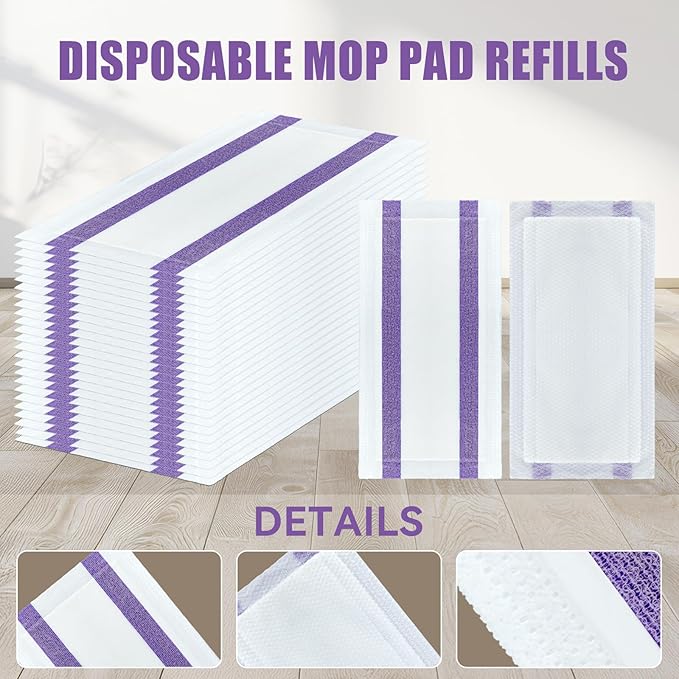 40 Pack Disposable Mop Pad Refills for Swiffer Wet Jet ，Dry&Wet Mopping Pad Compatible with Swiffer Wet Jet and Any Model of Velcro Mop，Multi Surface WetJet Pad for Floor Cleaning