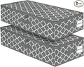 punemi Under Bed Storage, 2-Pack 6.7 Inches Tall Underbed Clothes Storage Bags W/Sturdy Structure, Thick Fabric Storage Containers Drawers With Zipper Lid, College Dorm Room Under Bed(Lantern Pattern)