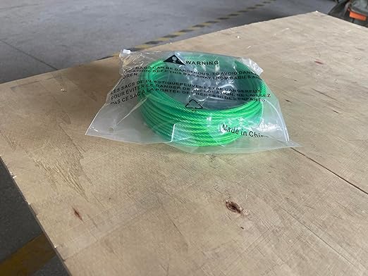 M6 Turnbuckles for Cables Wire, 3/16" Green PVC Coated Wire Rope Kit, Multi-use Steel Cable for Grape Vines/Clothes Line Outdoors for T Post/String Light Hanging/Garden Wire